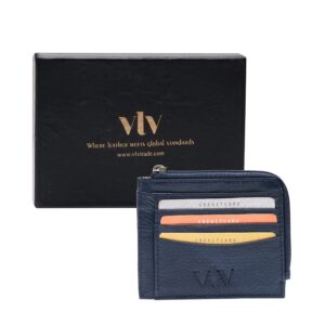 Genuine Leather Card Holder with Zipper